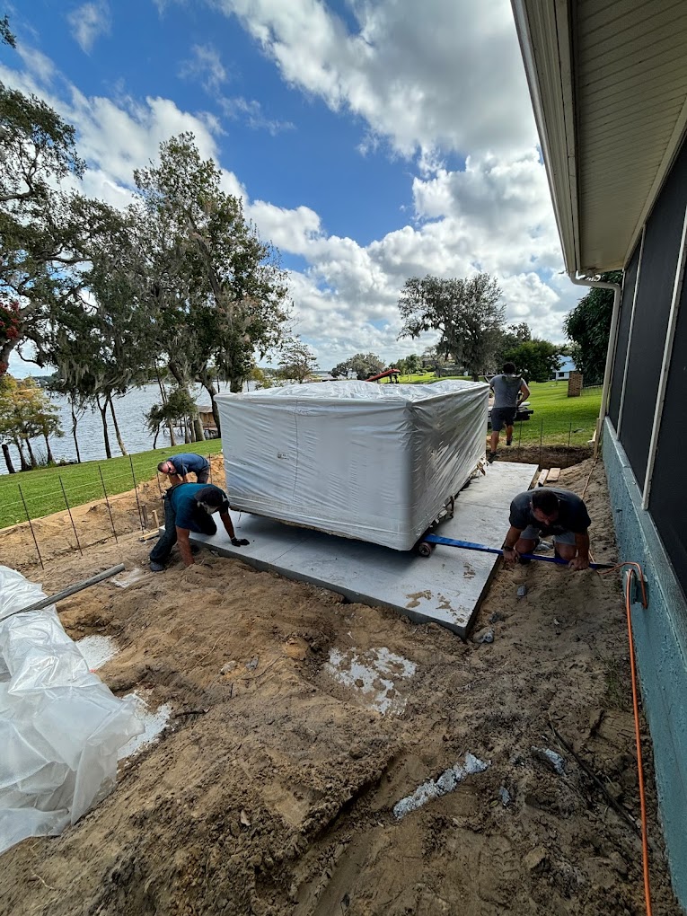 Spa’s Etc. of Orlando in process hot tub installation